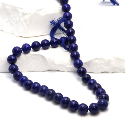 Royal Blue Lapis Lazuli 8mm Smooth Rounds Bead Strand