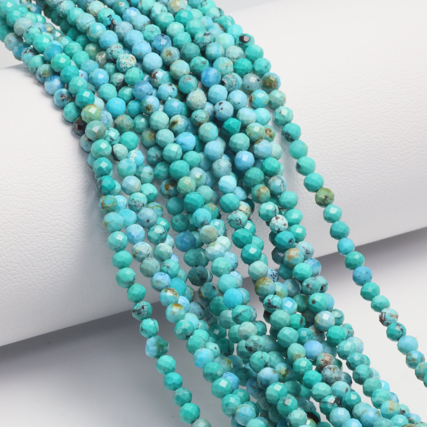 Blue Turquoise 3mm Faceted Rounds