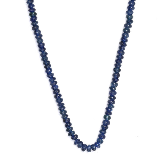 Navy Blue Sapphire 3mm - 3.5mm Smooth Rondelles Bead Strand