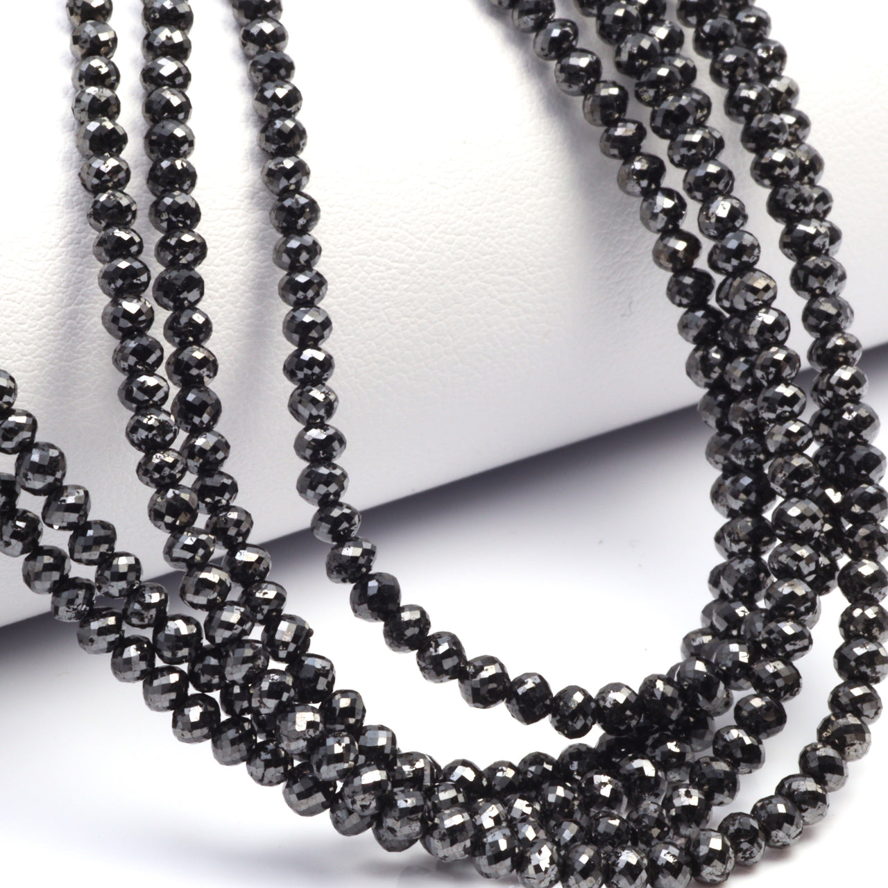 Black Diamond 3mm Faceted Rondelles