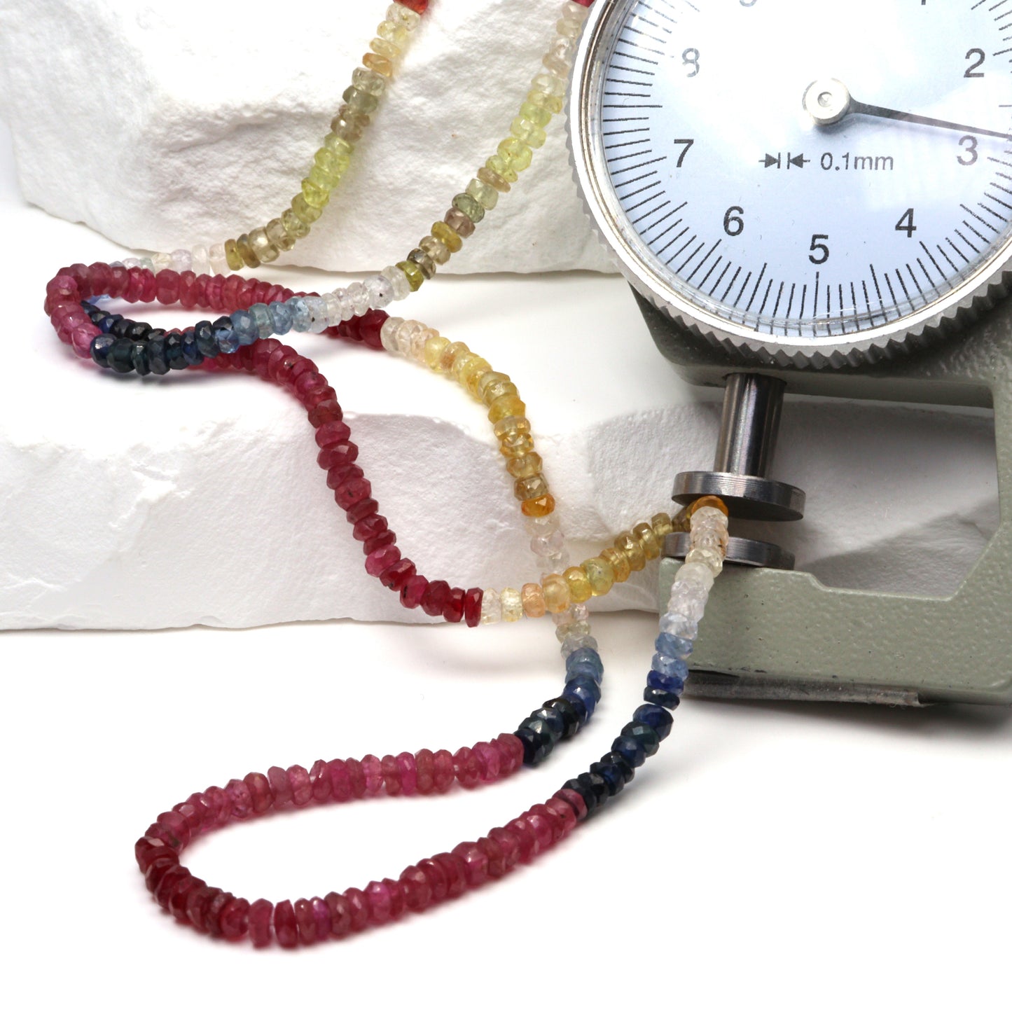 Multi Sapphire 3mm Faceted Rondelles