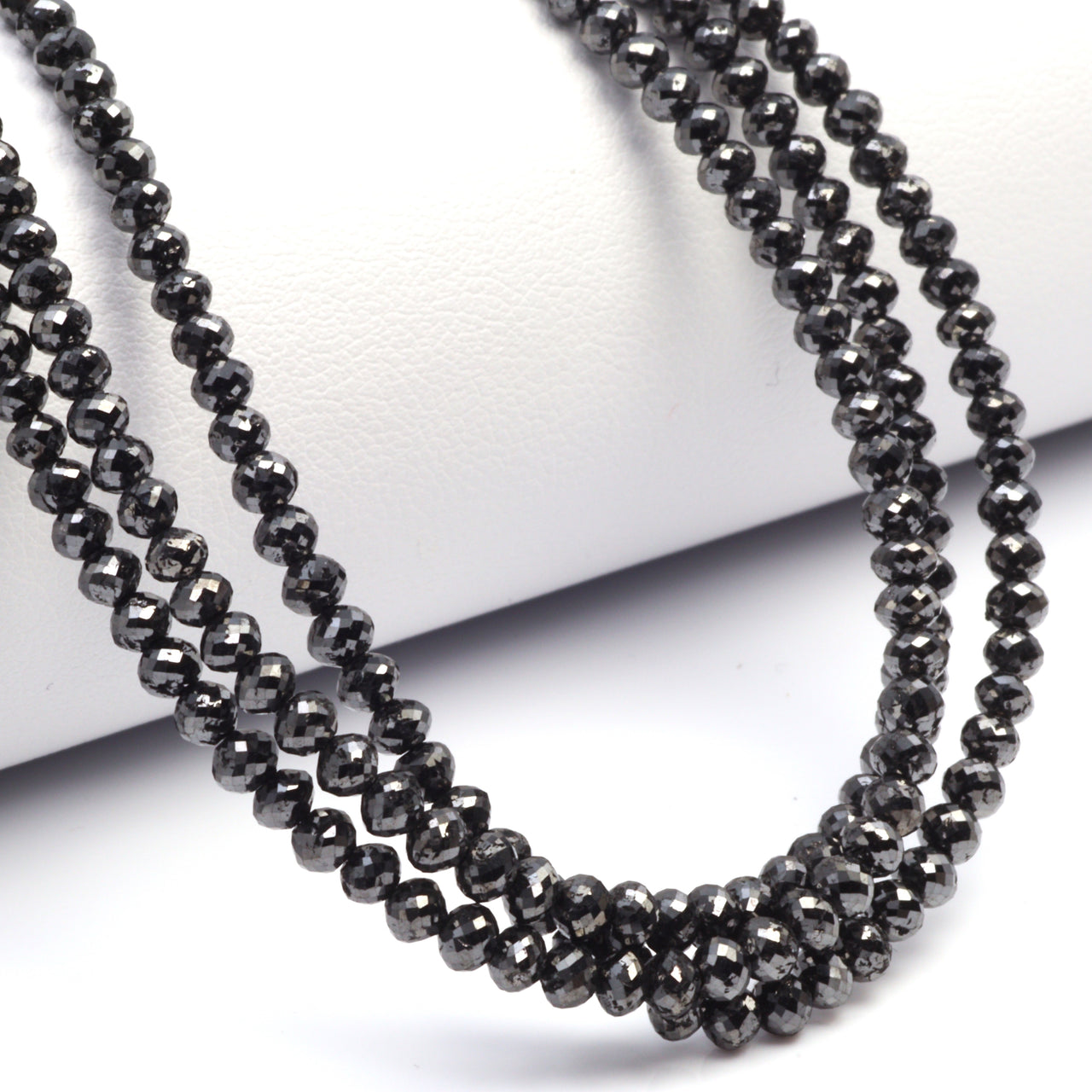 Black Diamond 3mm Faceted Rondelles