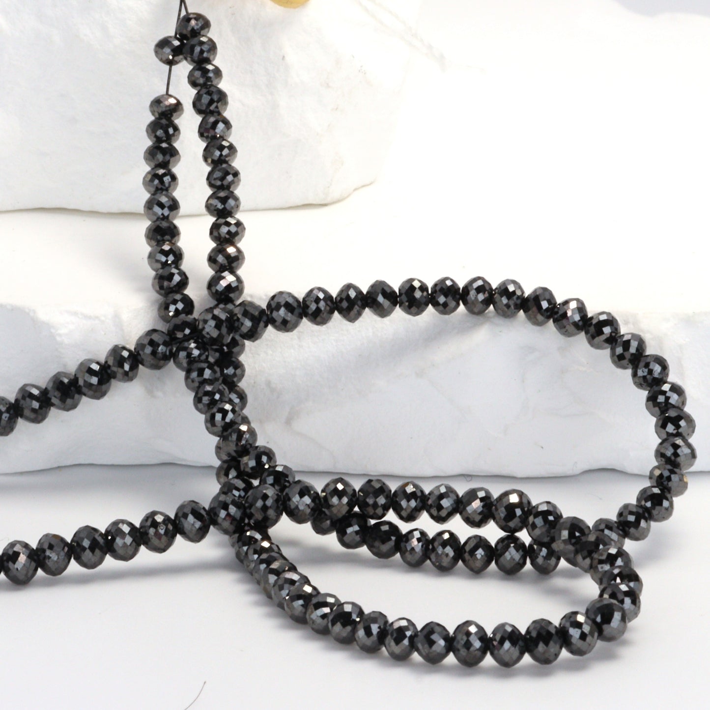 Black Diamond 3.25mm Faceted Rondelles