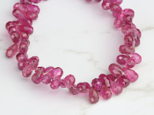 Pink Tourmaline 5x3mm Faceted Teardrop Briolettes