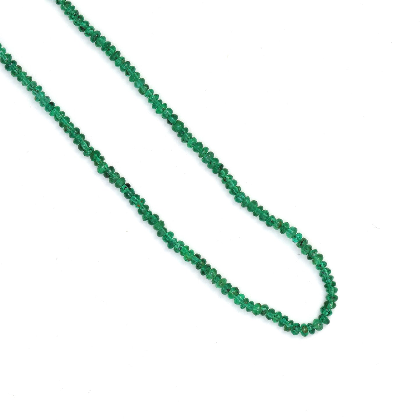 Green Emerald 2mm - 2.5mm Smooth Rondelles Bead Strand