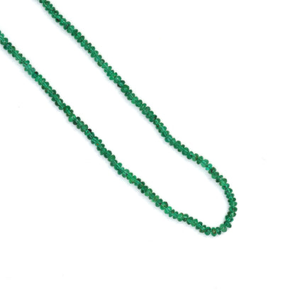 Green Emerald 2mm - 2.5mm Smooth Rondelles Bead Strand