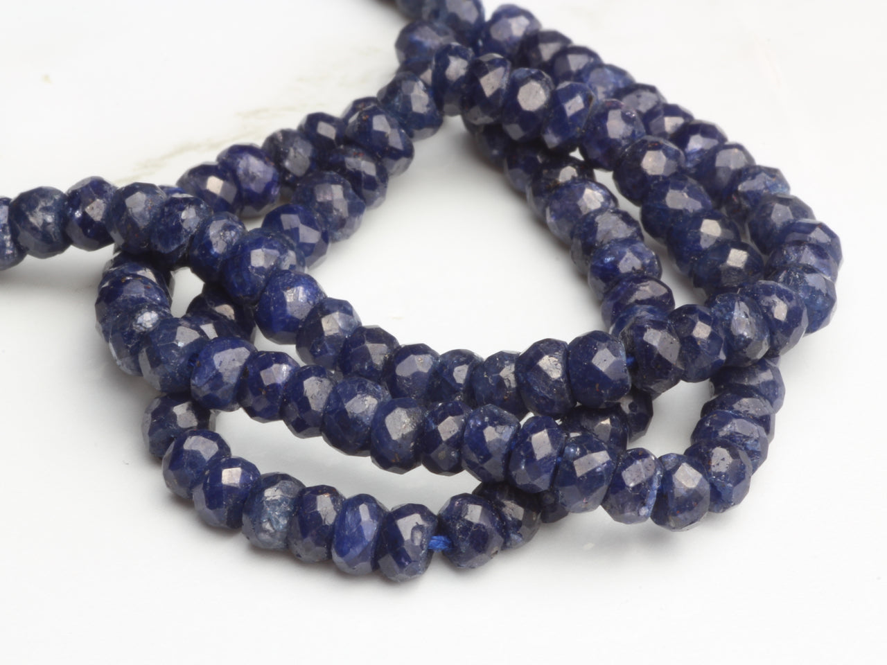 Dyed Blue Sapphire 3.5mm Faceted Rondelles