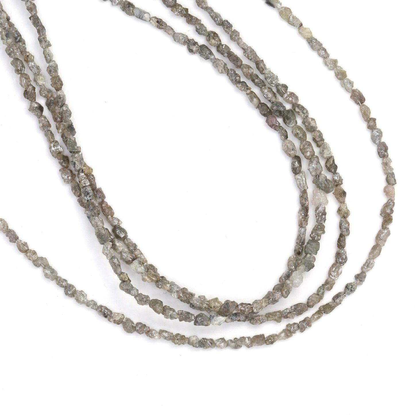 Gray Diamond 3x2mm - 4x3mm Faceted Chips Bead Strand