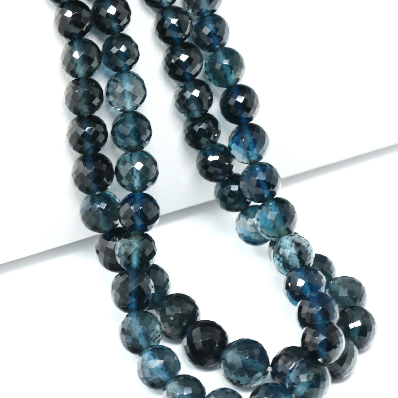 London Blue Topaz 6mm – 8mm Faceted Rounds Bead Strand