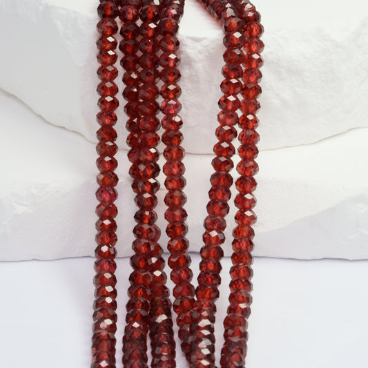 Red Garnet 4.5mm Faceted Rondelles