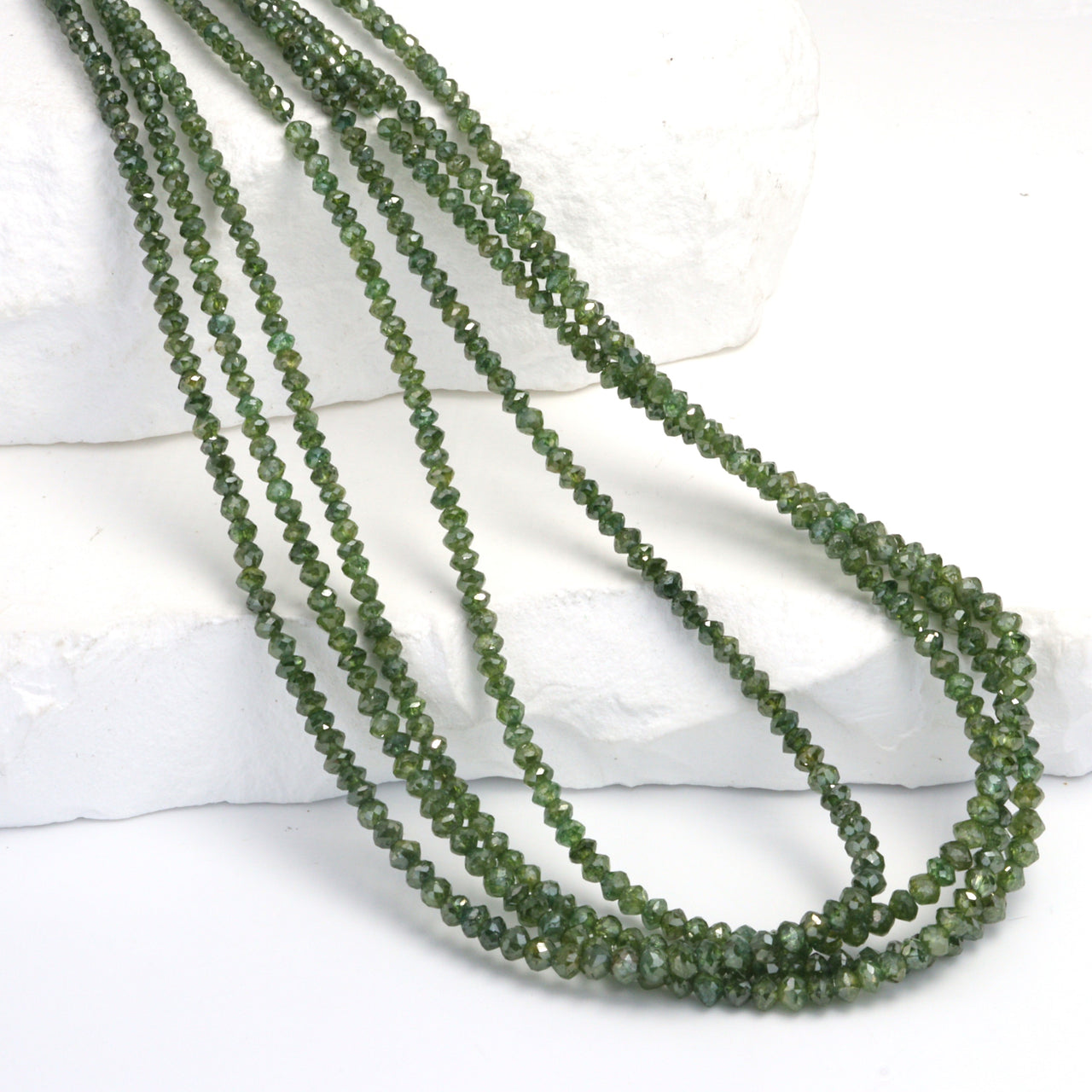 Green Diamond 1.7 Faceted Rondelles