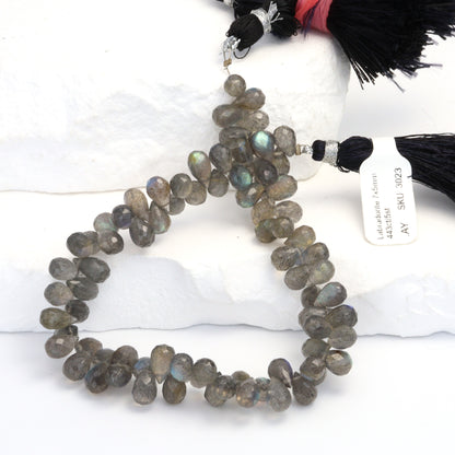 AAA Blue Labradorite 7x5mm Faceted Teardrop Briolettes