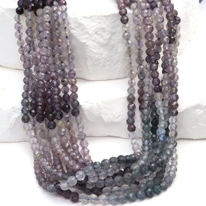 Ombre Blue Spinel 3.5mm Faceted Rounds Bead Strand