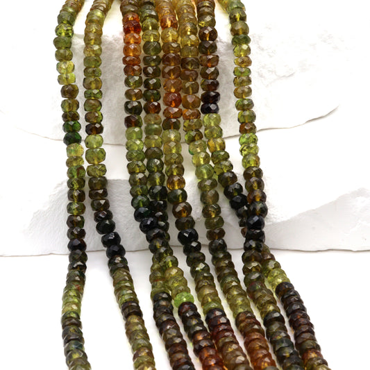 Petro Tourmaline 4mm Faceted Rondelles