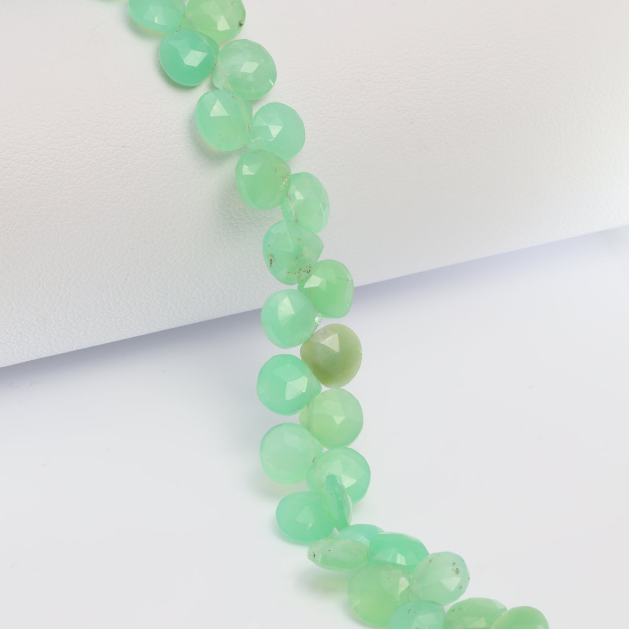 Light Green Chrysoprase 6mm Faceted Heart Shaped Briolettes