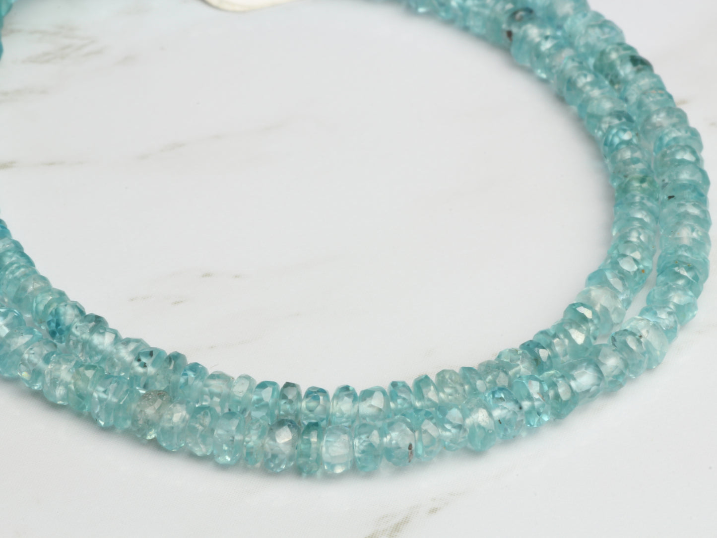 Blue Zircon 3mm Faceted Rondelles
