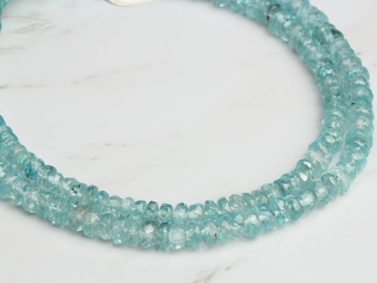 Blue Zircon 3mm Faceted Rondelles