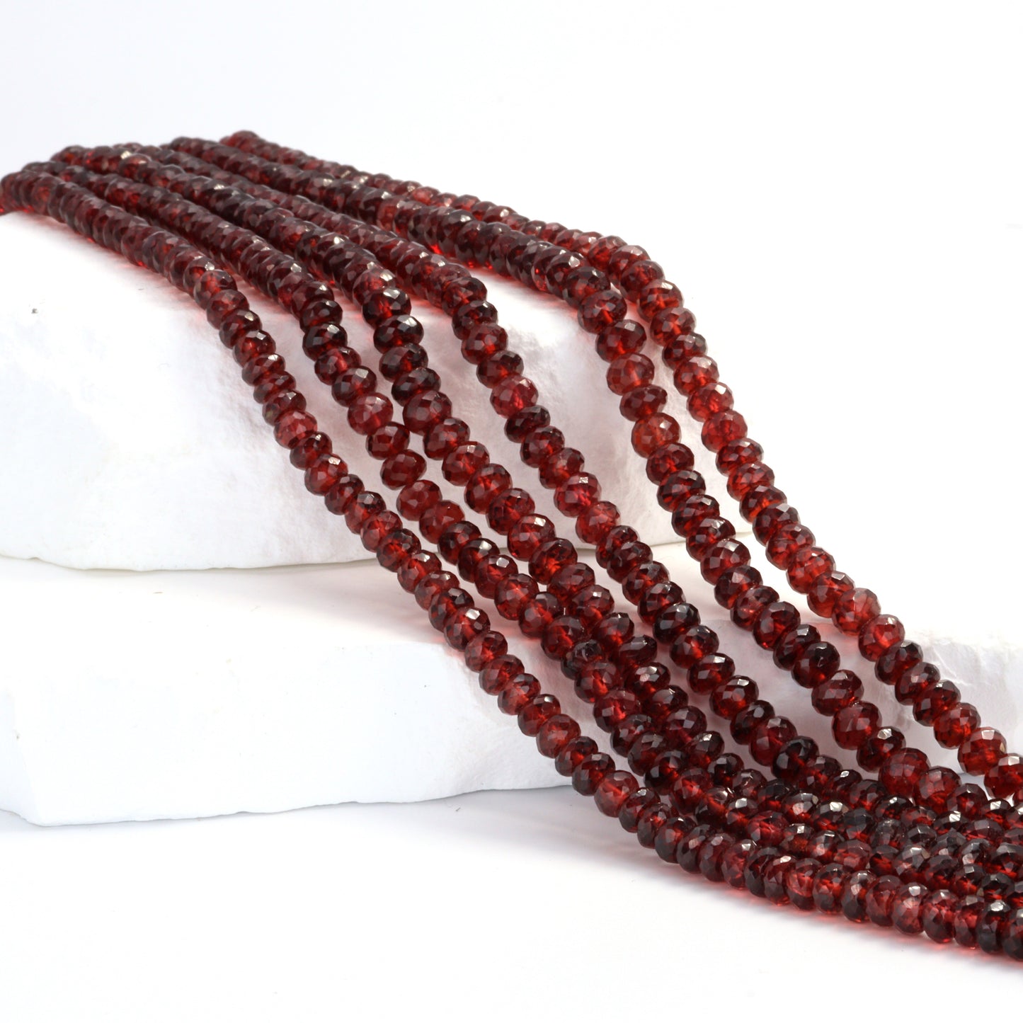 Red Garnet 5mm Faceted Rondelles