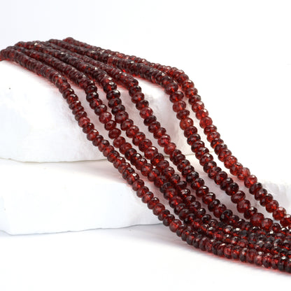 Red Garnet 5mm Faceted Rondelles