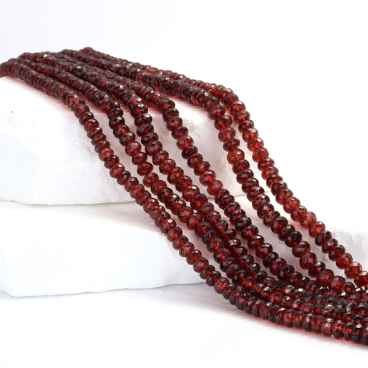 Red Garnet 5mm Faceted Rondelles