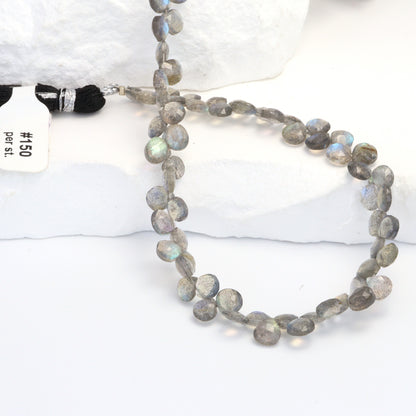 Blue Labradorite 5mm Faceted Heart Shaped Briolettes
