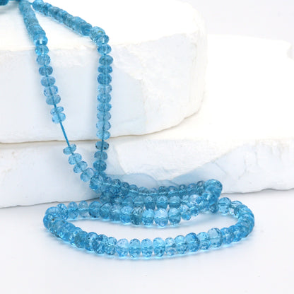 Swiss Blue Topaz 4mm Faceted Rondelles