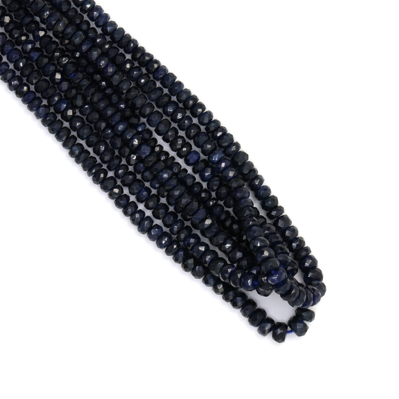 Dark Navy Blue Sapphire 2.5mm Faceted Rondelles