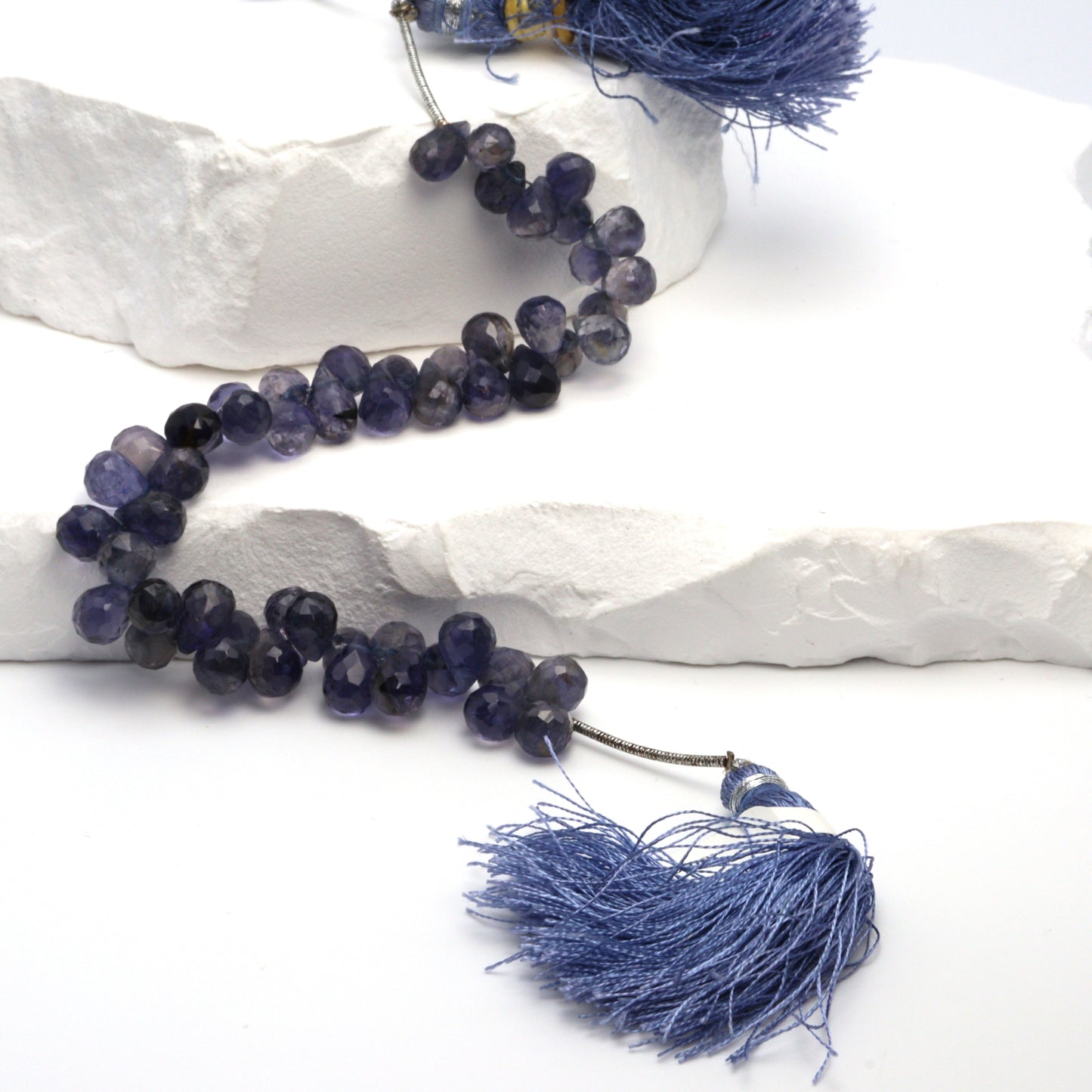 Blue Iolite 8x5mm Faceted Teardrop Briolettes