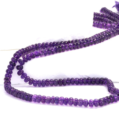 Purple Amethyst 4.5mm Smooth Rondelles