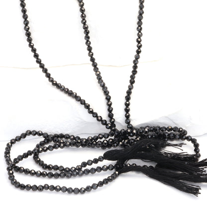 Black Spinel 2.5mm Faceted Rounds Bead Strand