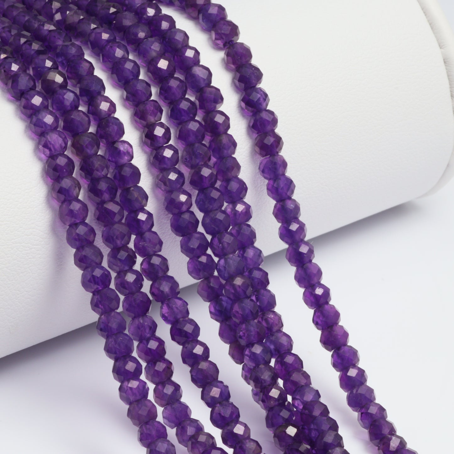 Amethyst 4mm Faceted Rondelles Bead Strand