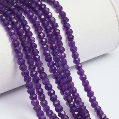 Amethyst 4mm Faceted Rondelles Bead Strand