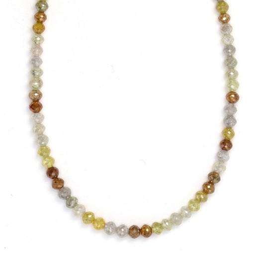 Multi Color Diamond 2.5mm - 3.5mm Hand Faceted Rondelles Bead Strand