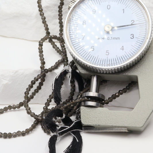 Black Obsidian 2mm Faceted Rounds Bead Strand