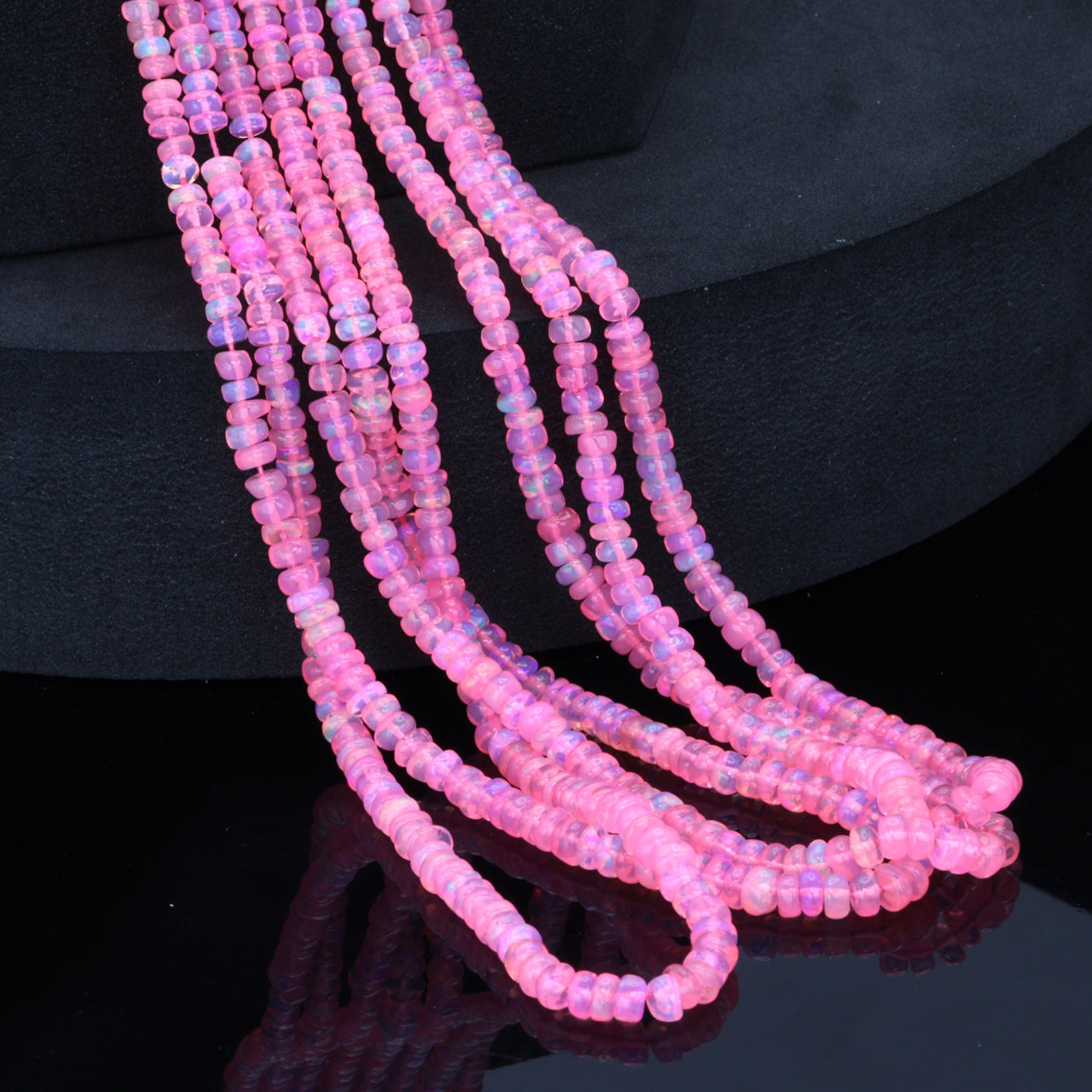 Pink Ethiopian Opal 2.5mm Smooth Rondelles