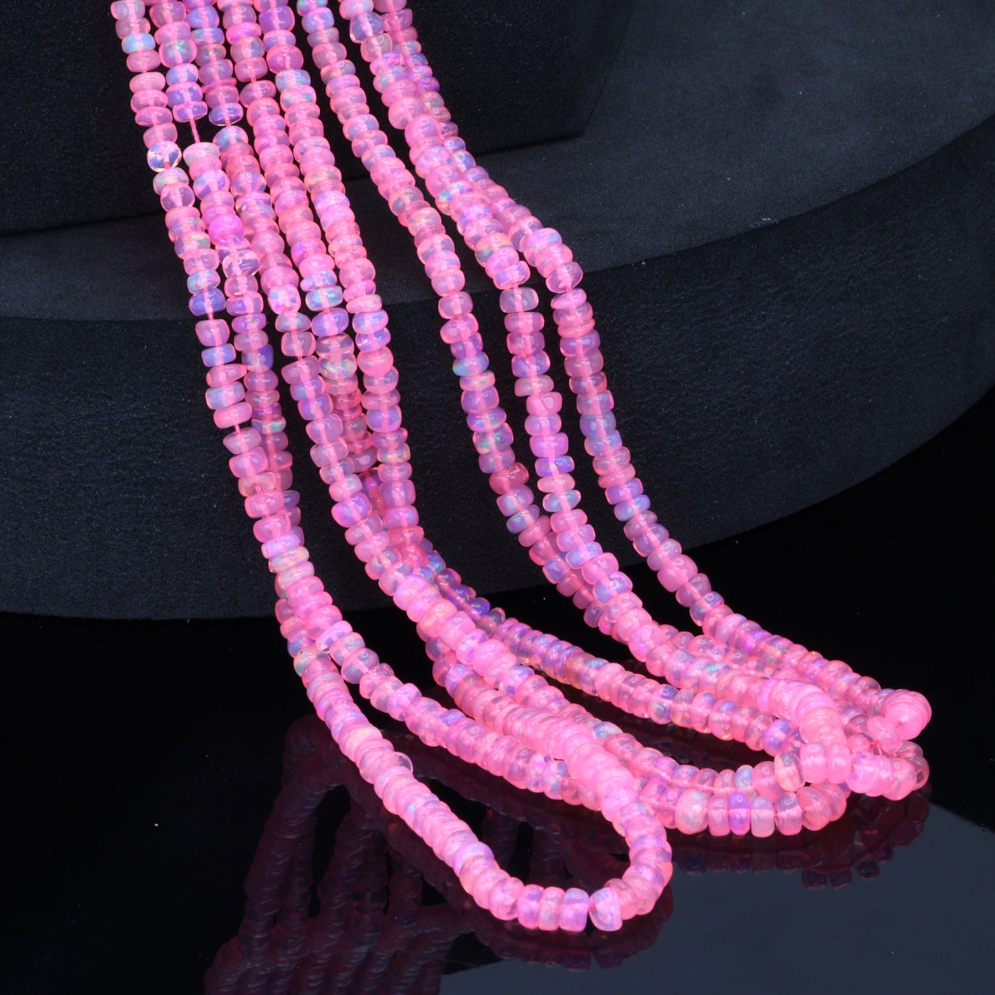 Pink Ethiopian Opal 2.5mm Smooth Rondelles