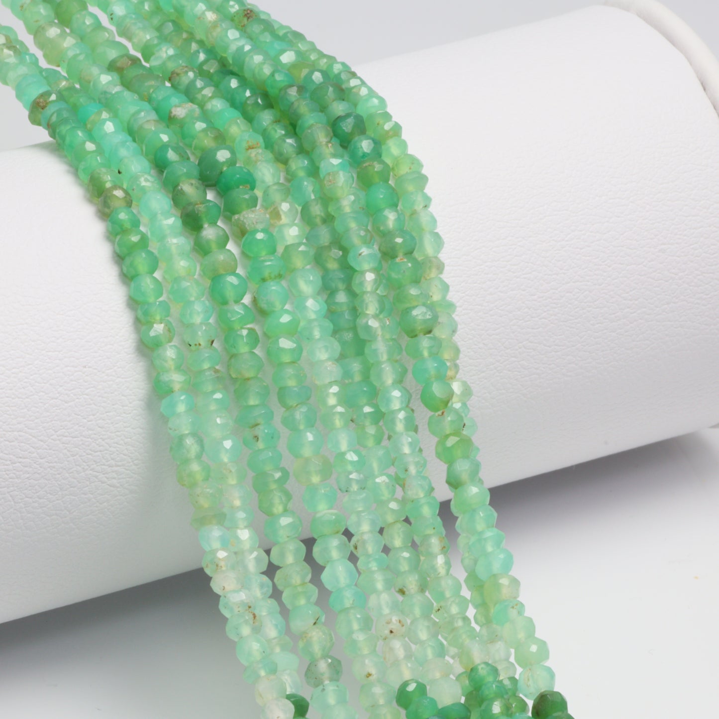 Ombre Chrysoprase 2.5mm Faceted Rondelles