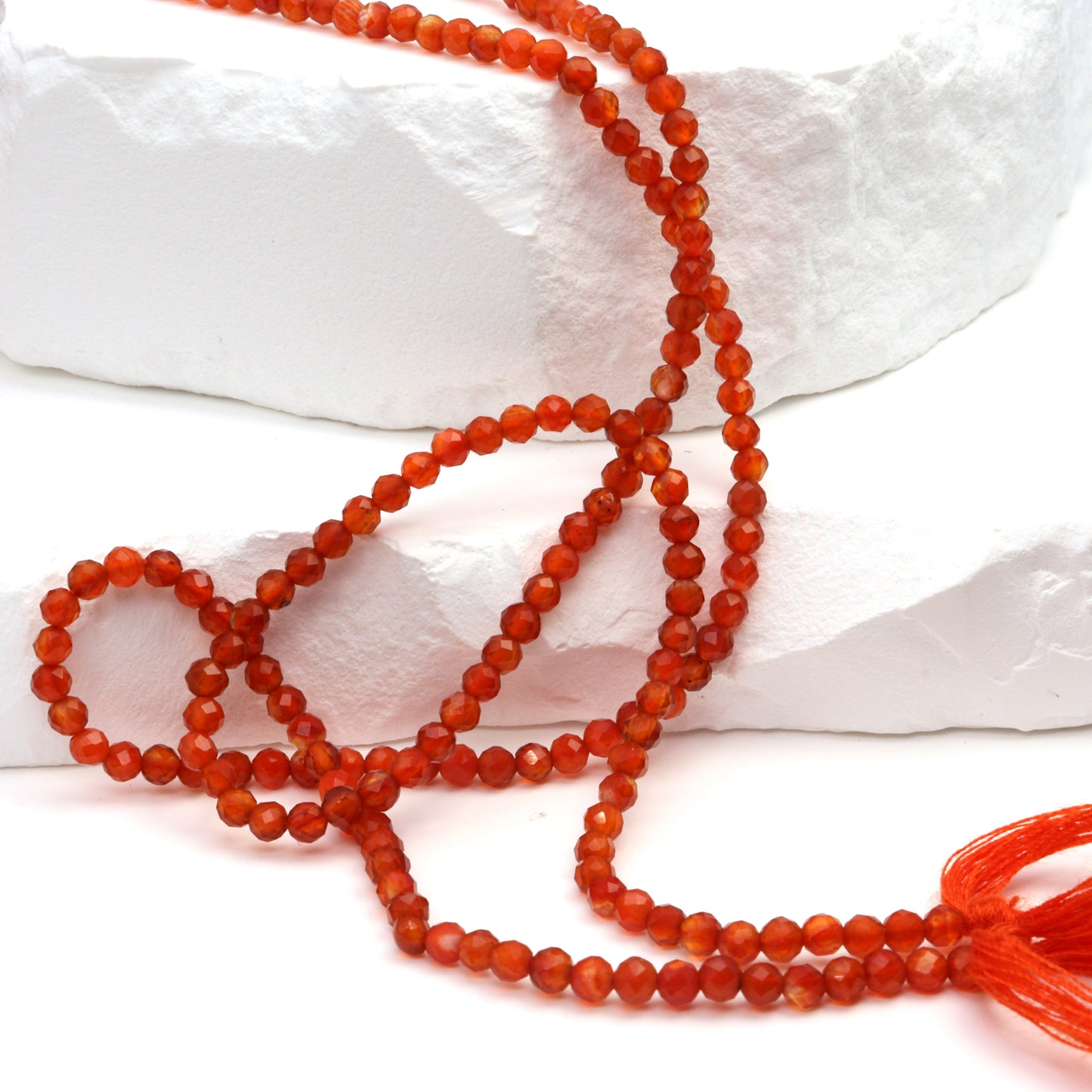 Red Carnelian 3mm Faceted Rounds