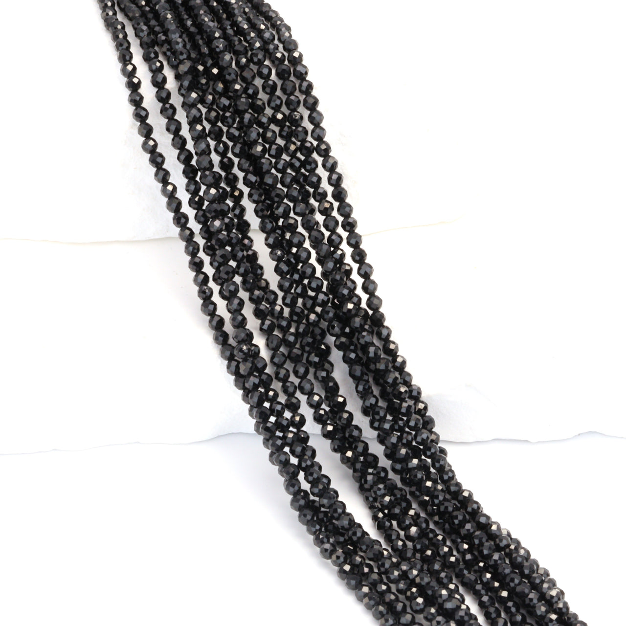 Black Spinel 2.5mm Faceted Rounds
