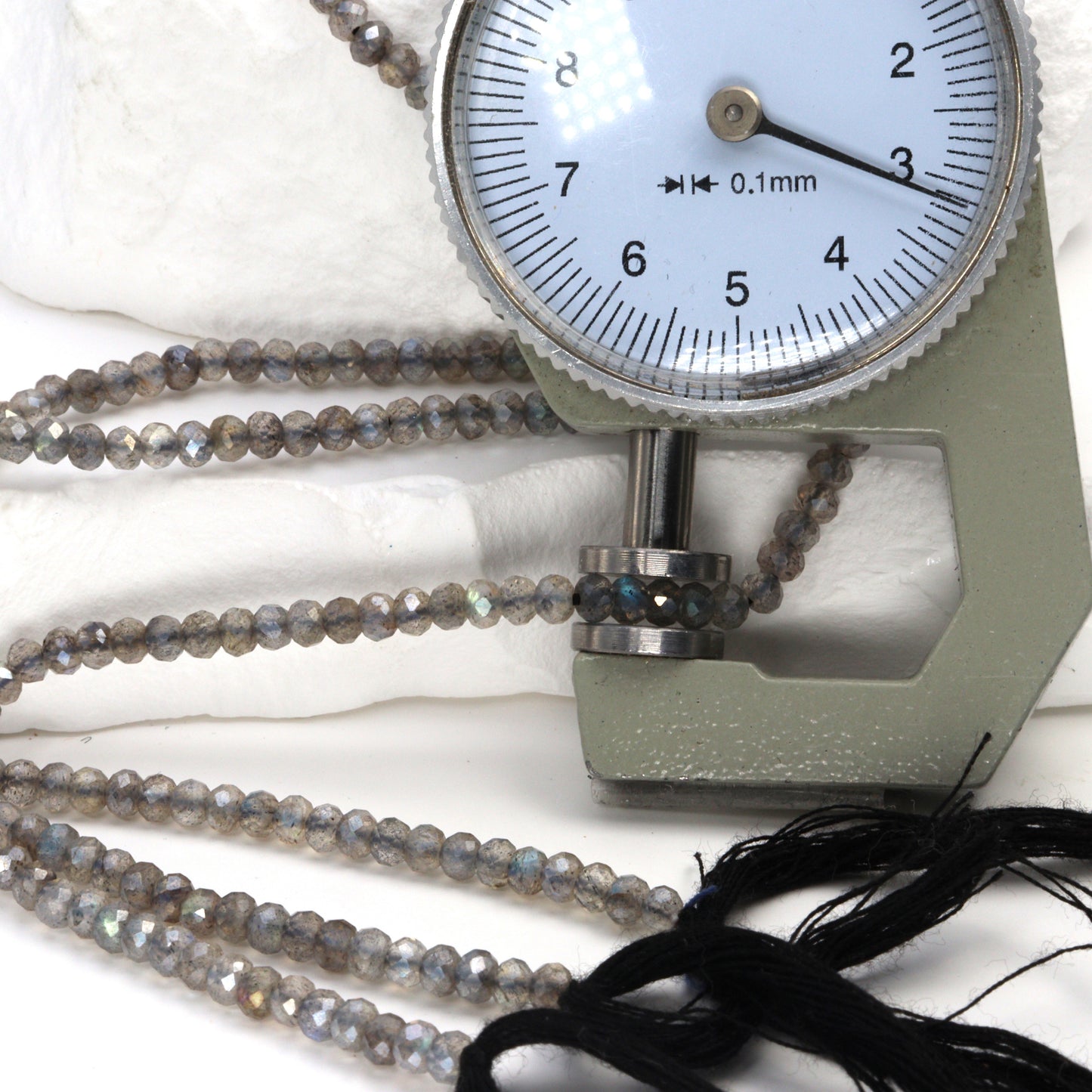 Coated Labradorite 3mm Faceted Rondelles Bead Strand