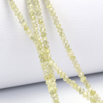 Champagne Diamond 2mm - 2.2mm Hand Faceted Rondelles Bead Strand