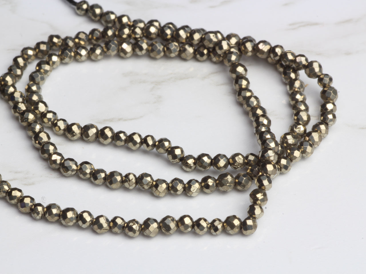 Natural Pyrite 2mm Faceted Rondelles