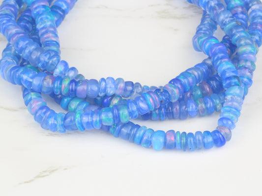 Purple Ethiopian Opal 4mm Smooth Rondelles