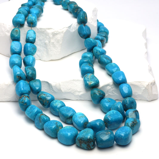 Natural Blue Turquoise 11x9mm Smooth Nuggets