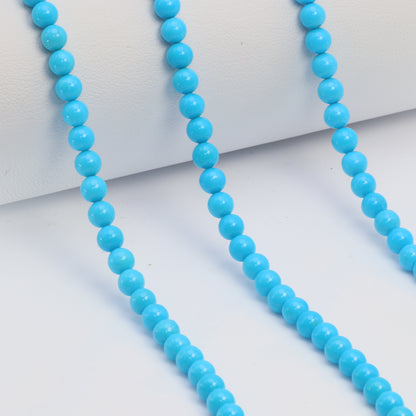 Sleeping Beauty Turquoise 4mm Smooth Rounds