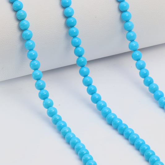 Sleeping Beauty Turquoise 4mm Smooth Rounds
