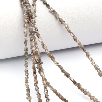 Brown Diamond 3x2mm - 4x3mm Faceted Chips Bead Strand