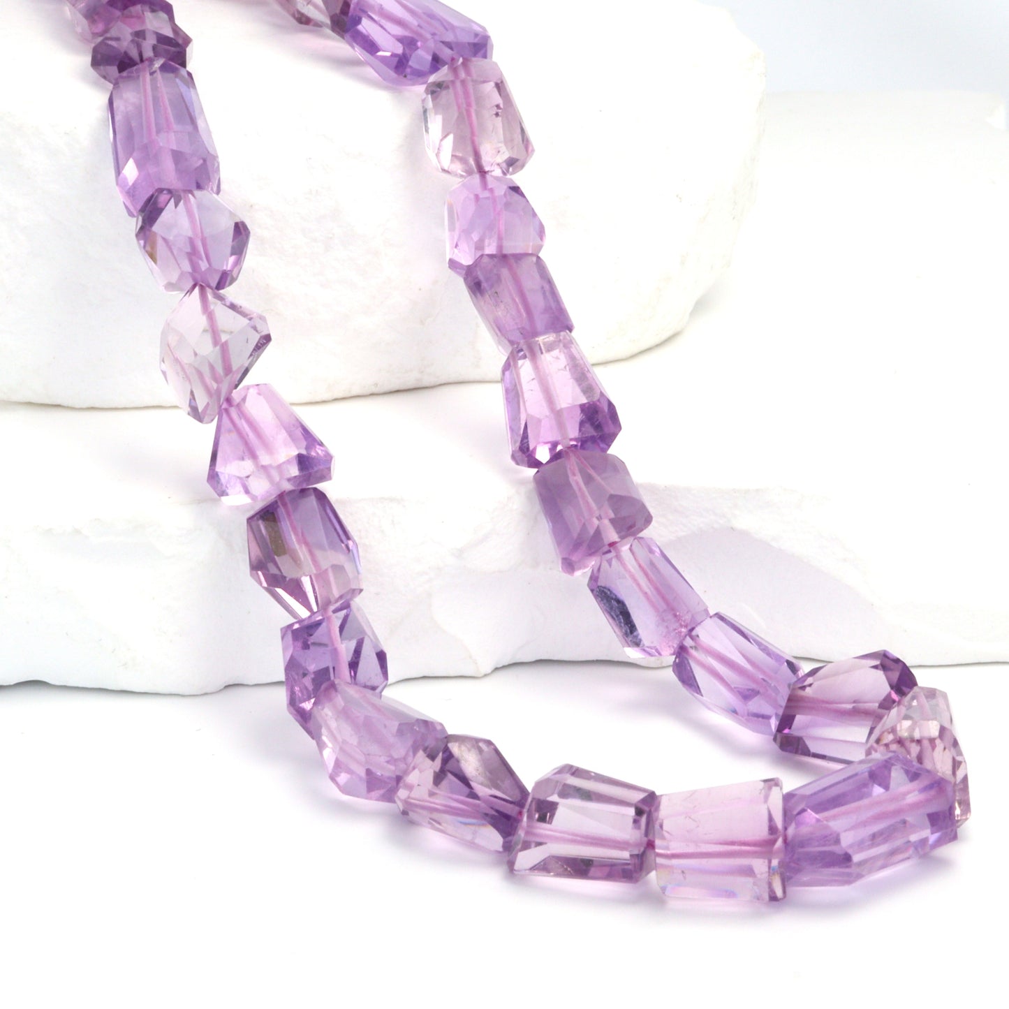 Pink Amethyst 14x7mm Faceted Nuggets