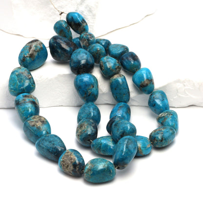 Natural Blue and Black Turquoise 11x9mm Smooth Nuggets