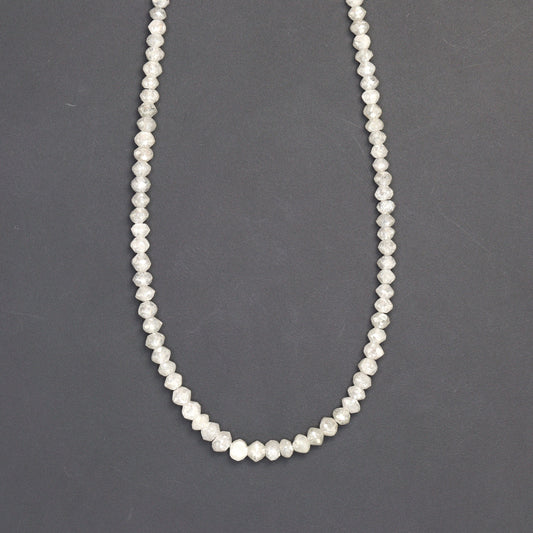 Gray Diamond 1.5mm - 3mm Hand Faceted Rondelles Bead Strand